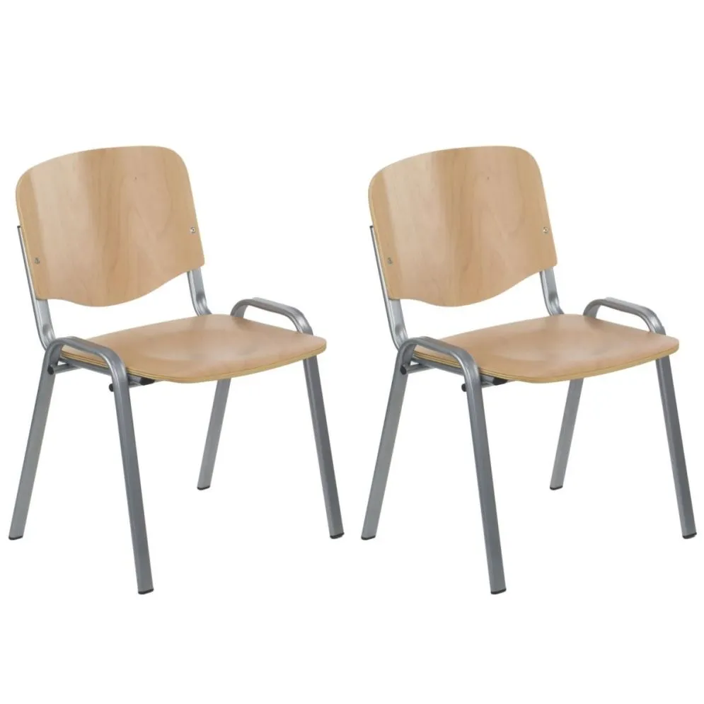 Zestaw krzeseł ze sklejki TDC-07 2 szt. buk/alu na metalowych nogach I sklep meblowy MIRAT.