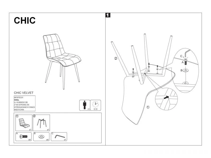 Krzesło CHIC VELVET granatowe z pikowaniami w stylu glamour | MIRAT. w stylu GLAMOUR, LOFT, SKANDYNAWSKI, VINTAGE kolekcja