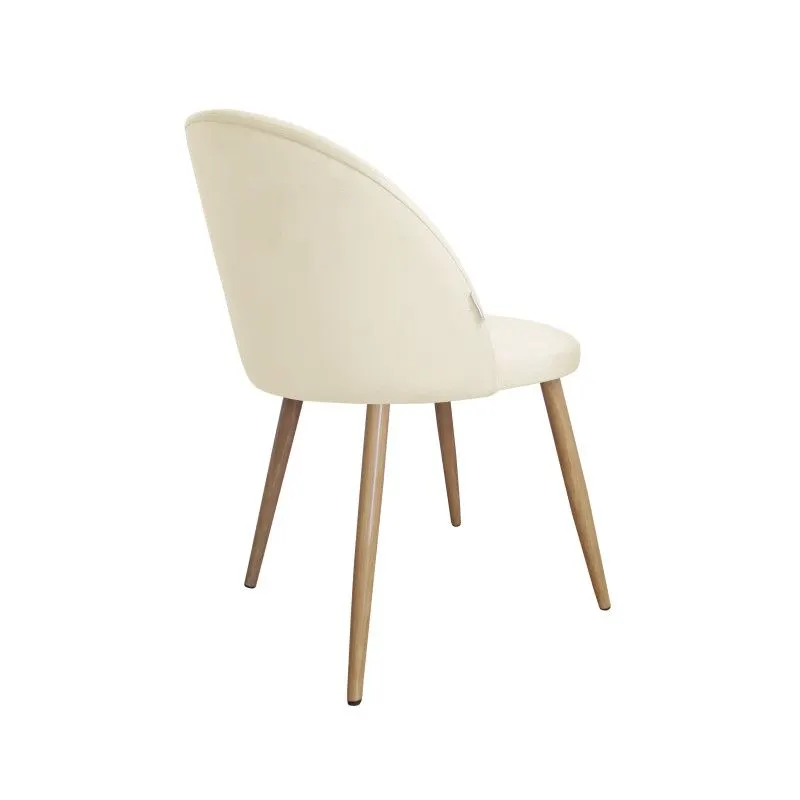 Zestaw krzeseł CLAUDINE 2 VELVET 2 szt ecru/dąb nowoczesne tapicerowane | MIRAT.