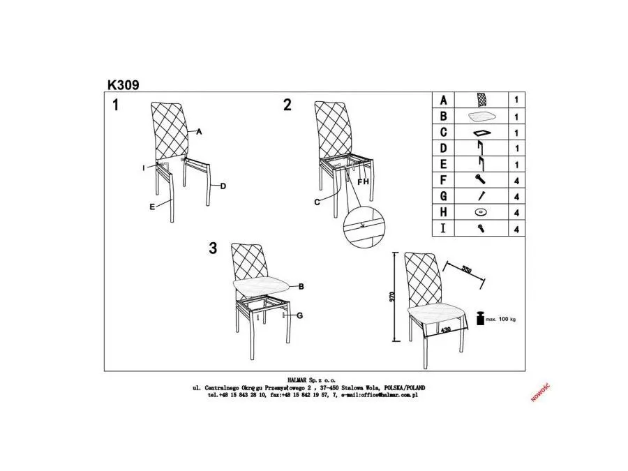 Krzesło K309 beżowe pikowane na metalowych nogach | MIRAT. w stylu  kolekcja