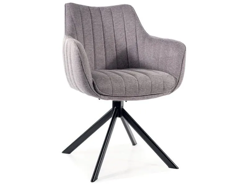 Szare krzesło obrotowe z podłokietnikami AZALIA BREGO | MIRAT styl LOFT