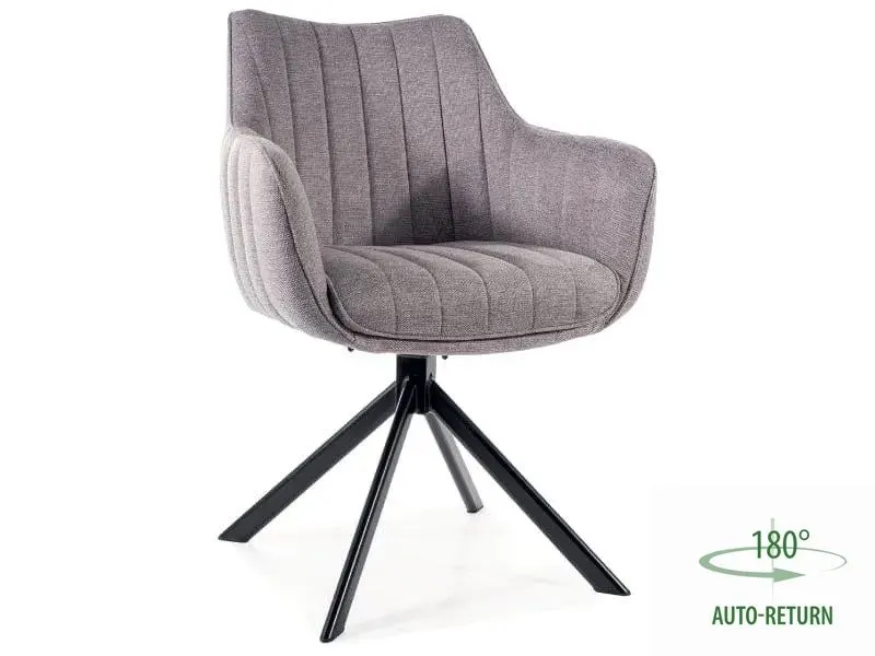 Szare krzesło obrotowe z podłokietnikami AZALIA BREGO | MIRAT styl LOFT