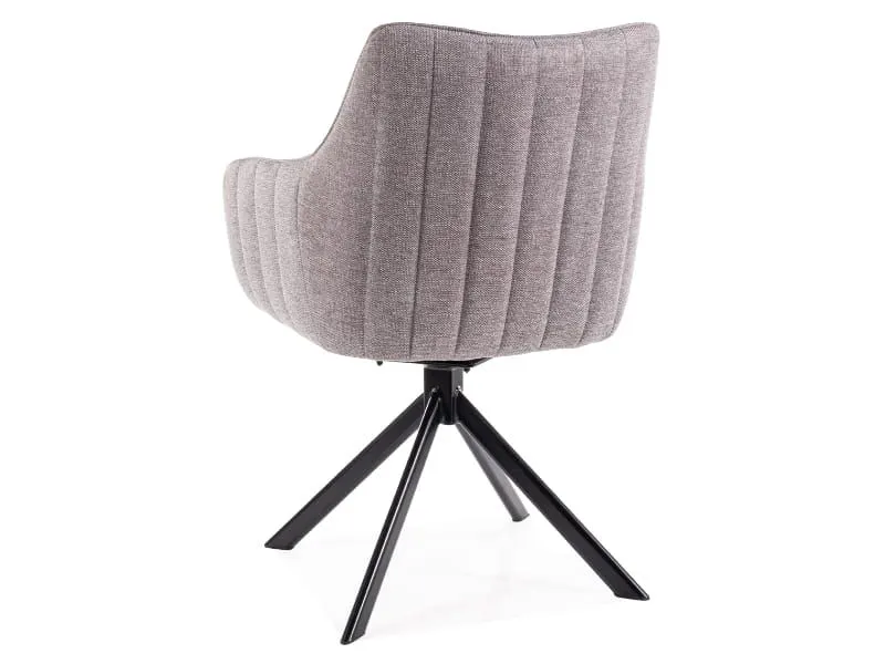 Szare krzesło obrotowe z podłokietnikami AZALIA BREGO | MIRAT styl LOFT