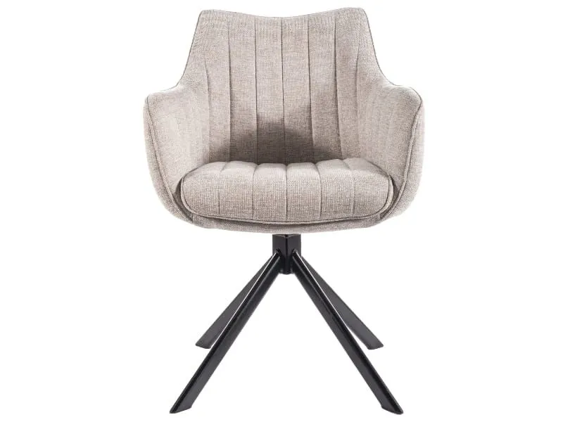 Jasnobeżowe krzesło AZALIA BREGO obrotowe z podłokietnikami | MIRAT styl LOFT