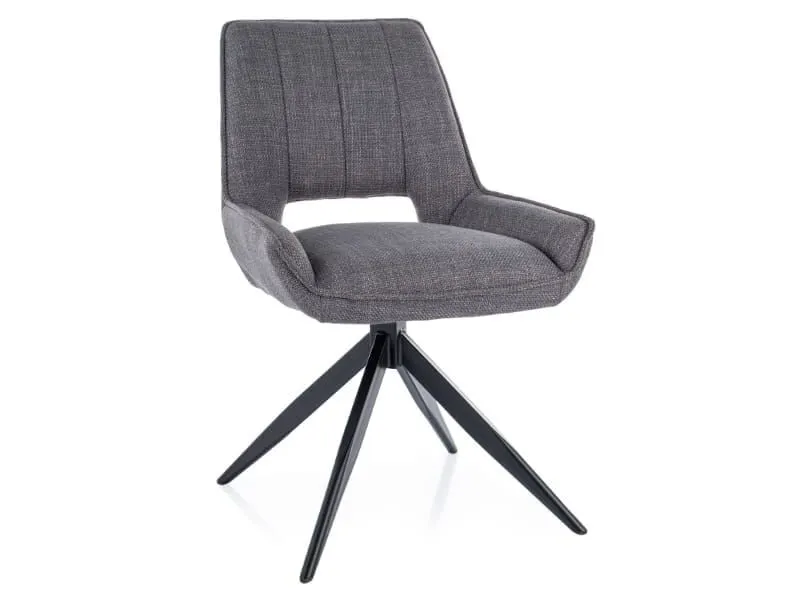 Nowoczesne krzesło Tello szare obracane do salonu | MIRAT styl LOFT