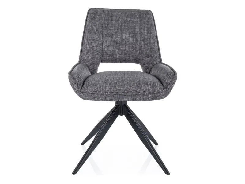 Nowoczesne krzesło Tello szare obracane do salonu | MIRAT styl LOFT