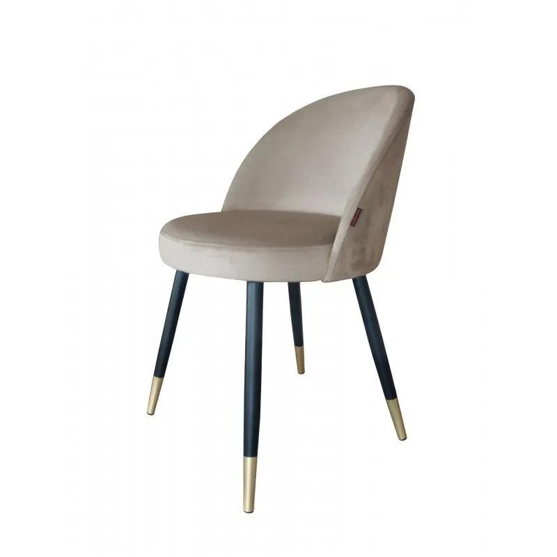 Krzesło TANEW VELVET GOLD szarobeżowe welurowe I sklep meblowy MIRAT. styl GLAMOUR