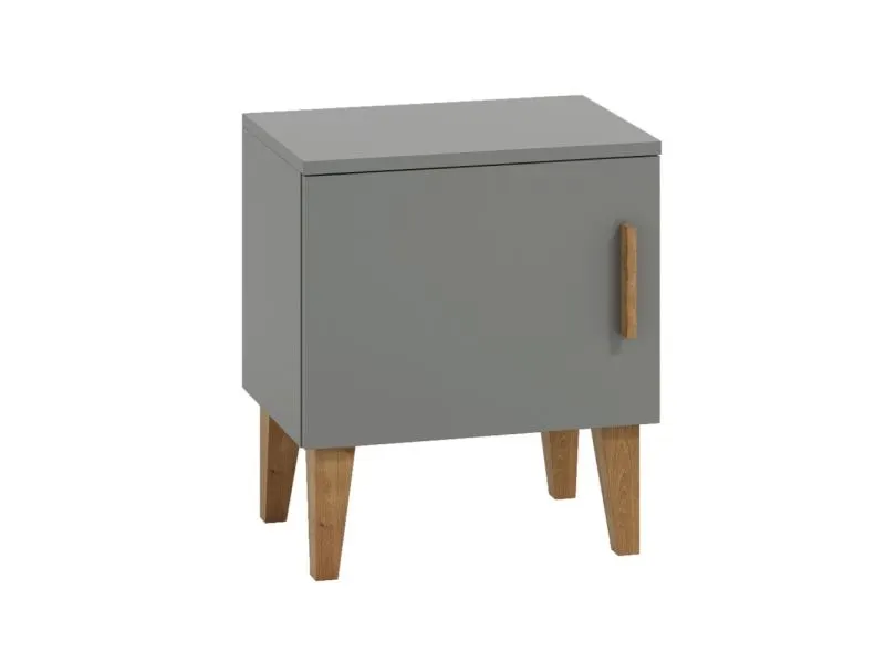 Szafka nocna KUBI szara dla dziecka | MIRAT. w stylu SKANDYNAWSKI kolekcja KUBI