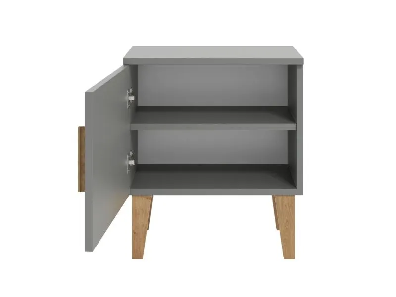 Szafka nocna KUBI szara dla dziecka | MIRAT. w stylu SKANDYNAWSKI kolekcja KUBI