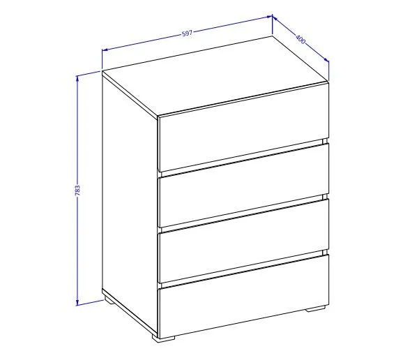 Komoda CROSS 4S 60cm zielona/czarna kolorowa I sklep meblowy MIRAT. kolekcja HV-CROSS