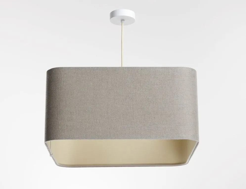 Lampa wisząca KWADRO LEN 001-40w25 jasna beżowa do salonu I sklep meblowy MIRAT.