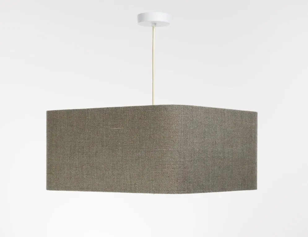 Lampa wisząca KWADRO LEN 003-40w25 beżowa do sypialni I sklep meblowy MIRAT.