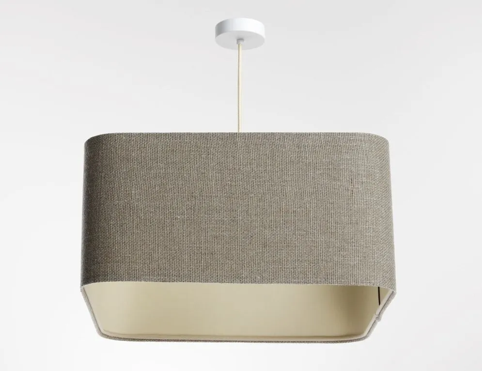 Lampa wisząca KWADRO LEN 003-40w25 beżowa do sypialni I sklep meblowy MIRAT.