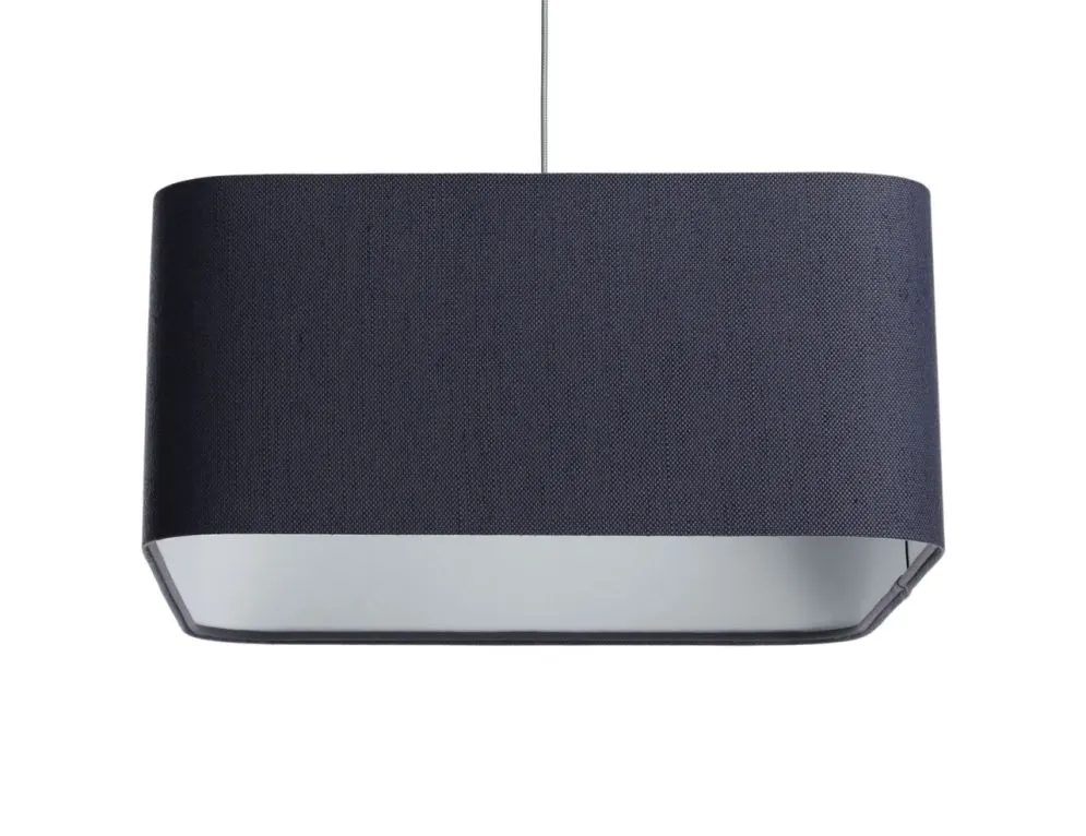 Lampa wisząca KWADRO LEN 004-40w25 granatowa/szara lniana I sklep meblowy MIRAT.