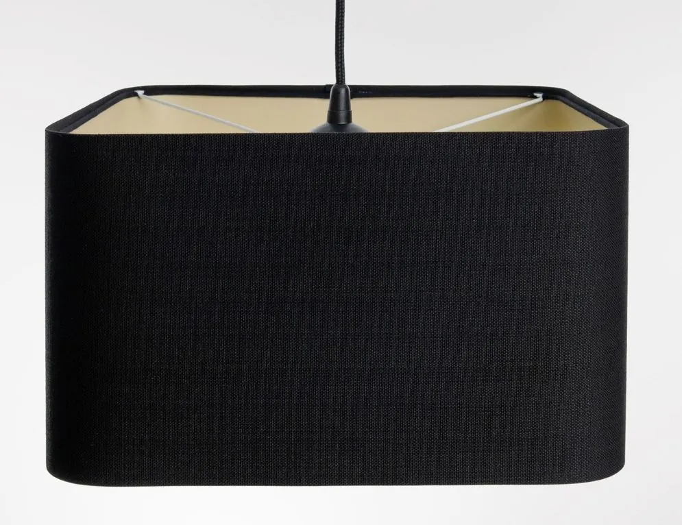 Lampa wisząca KWADRO LEN 005-40w30 czarna/beżowa kwadratowa I sklep meblowy MIRAT.