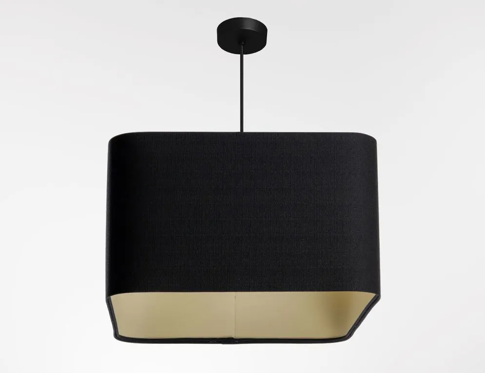 Lampa wisząca KWADRO LEN 005-40w20 czarna/beżowa elegancka I sklep meblowy MIRAT.