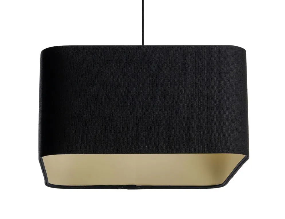 Lampa wisząca KWADRO LEN 005-40w30 czarna/beżowa kwadratowa I sklep meblowy MIRAT.