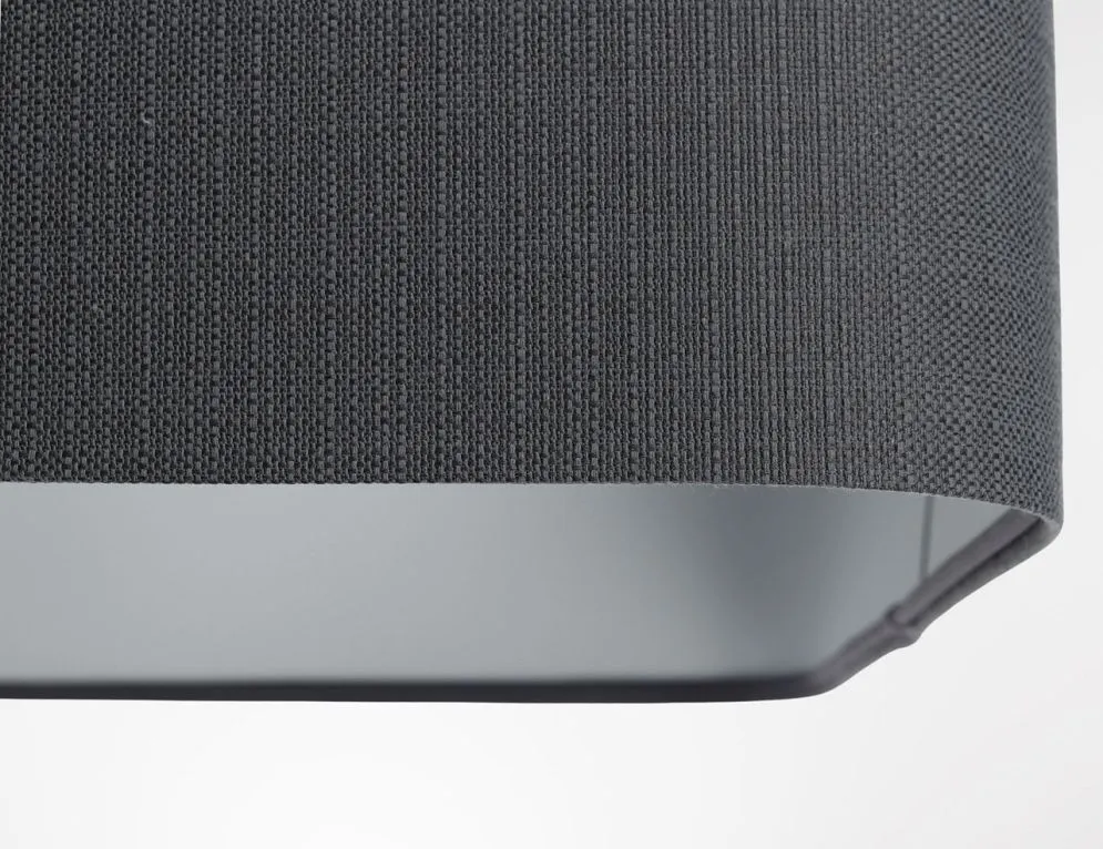 Lampa wisząca KWADRO LEN 006-40w20 grafitowa/szara lniana I sklep meblowy MIRAT.