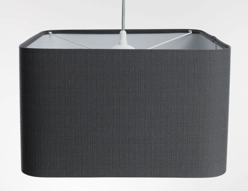 Lampa wisząca KWADRO LEN 006-40w20 grafitowa/szara lniana I sklep meblowy MIRAT.