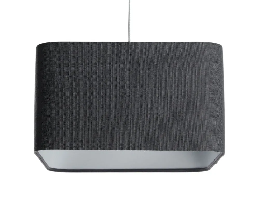 Lampa wisząca KWADRO LEN 006-40w20 grafitowa/szara lniana I sklep meblowy MIRAT.