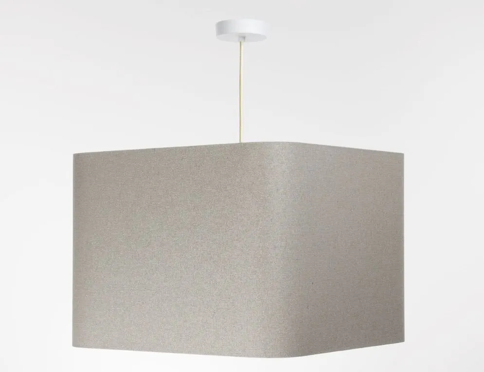 Lampa wisząca KWADRO LEN 007-40w20 jasnobeżowa kwadratowa I sklep meblowy MIRAT.