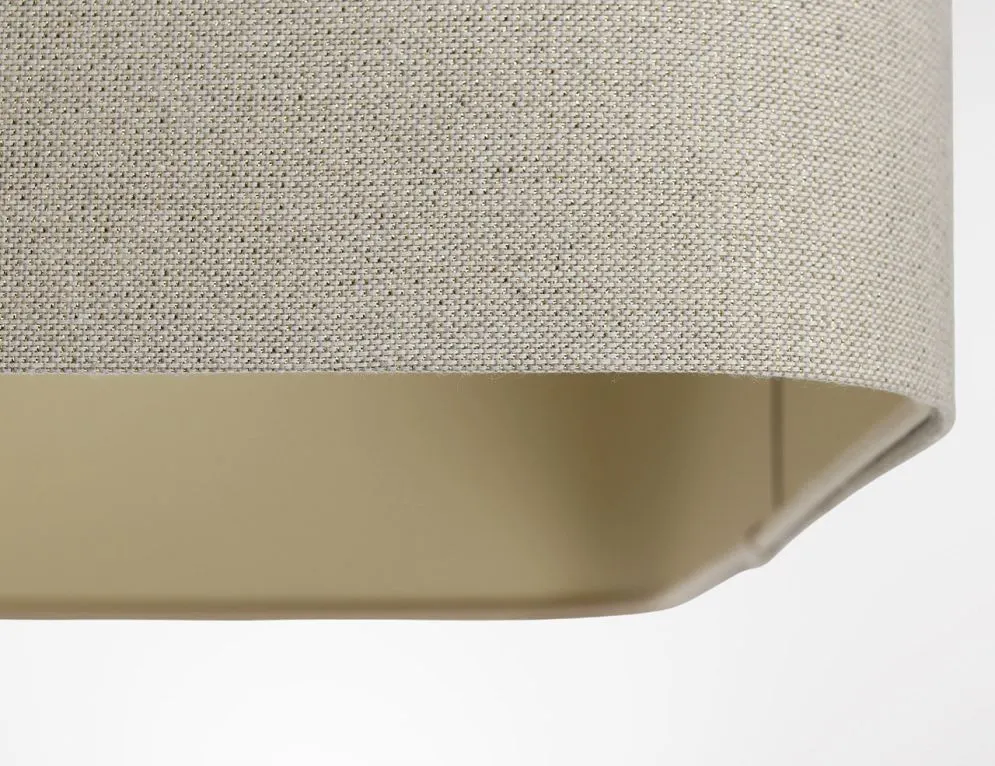 Lampa wisząca KWADRO LEN 007-40w20 jasnobeżowa kwadratowa I sklep meblowy MIRAT.