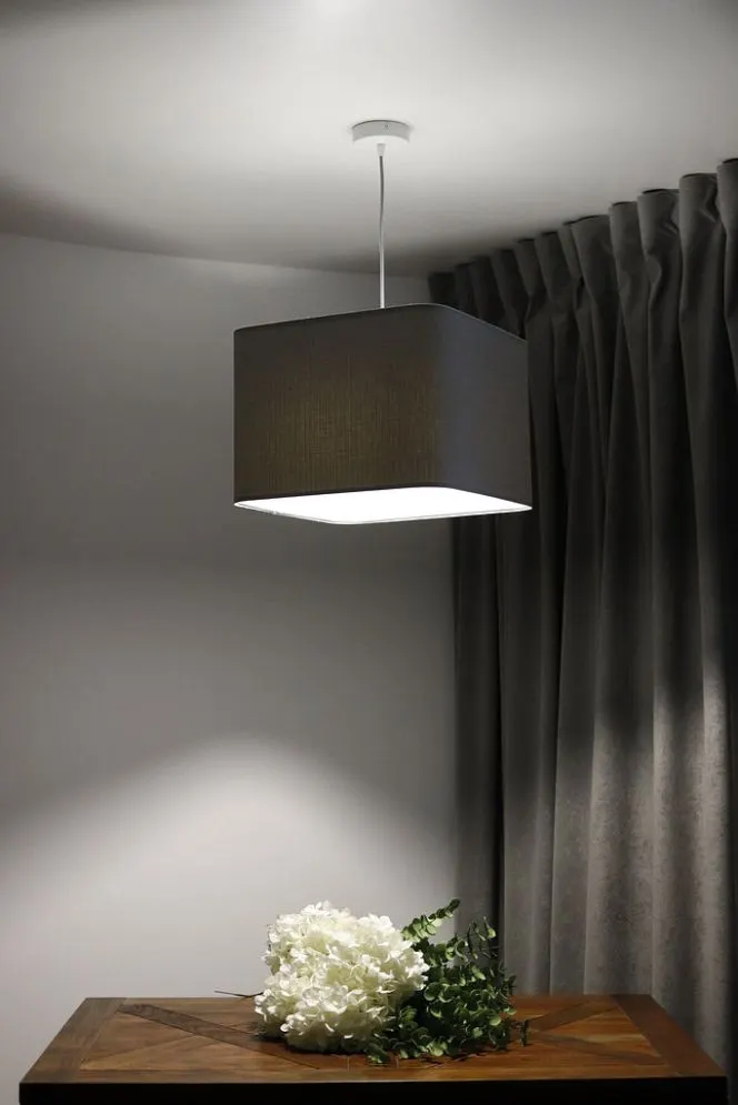Lampa wisząca KWADRO LEN 009-40w25 szara lniana I sklep meblowy MIRAT.