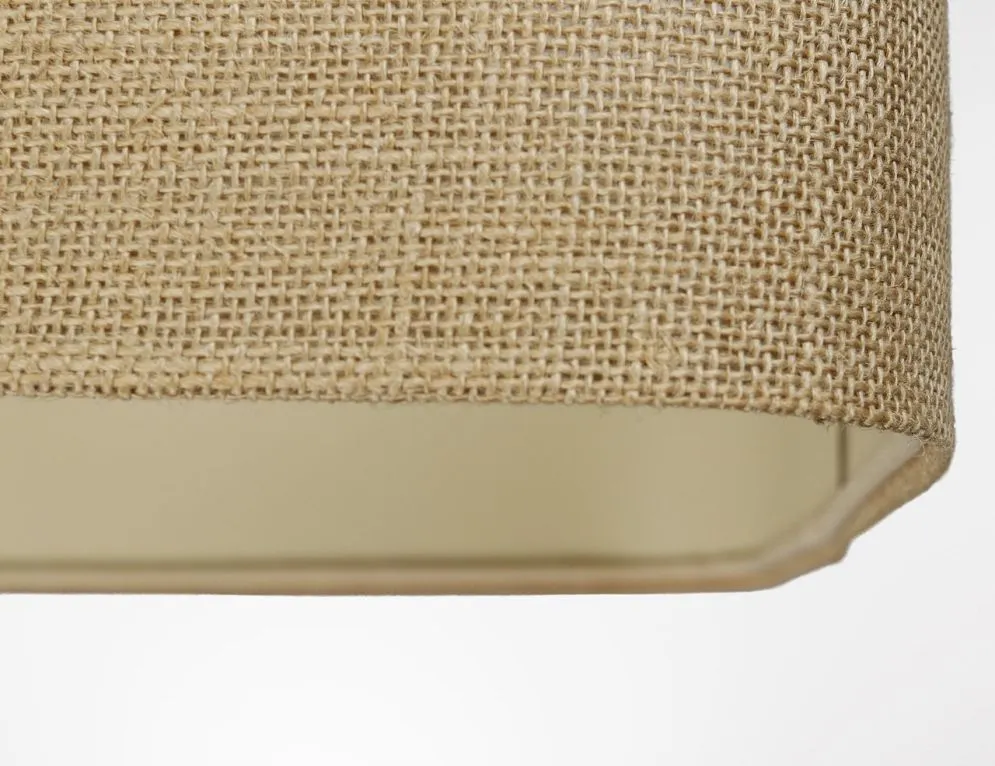 Lampa wisząca KWADRO LEN 012-40w25 jutowa/beżowa do salonu I sklep meblowy MIRAT.