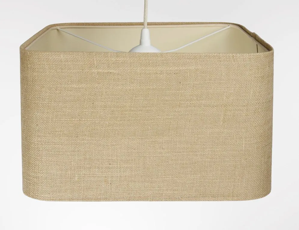 Lampa wisząca KWADRO LEN 012-40w25 jutowa/beżowa do salonu I sklep meblowy MIRAT.