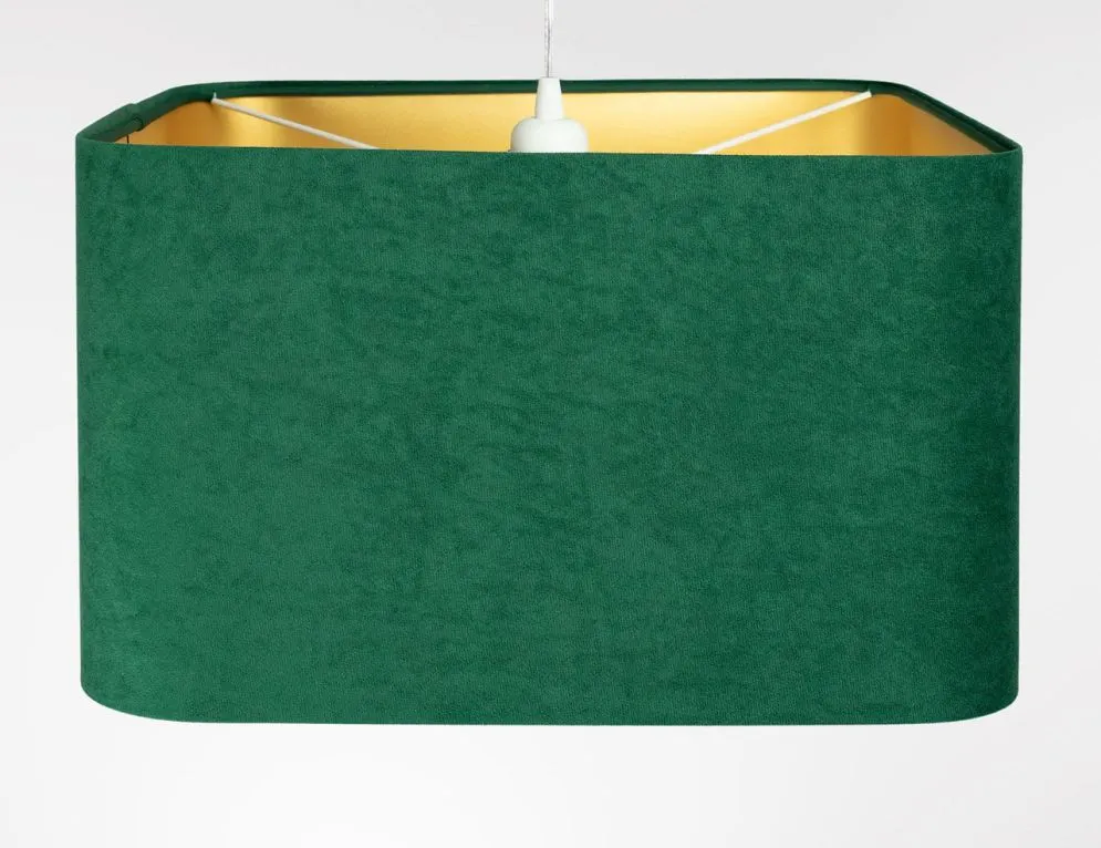 Lampa wisząca KWADRO SUE 40w30 zielona/złota welurowa I sklep meblowy MIRAT.  kolekcja KWADRO-BPS