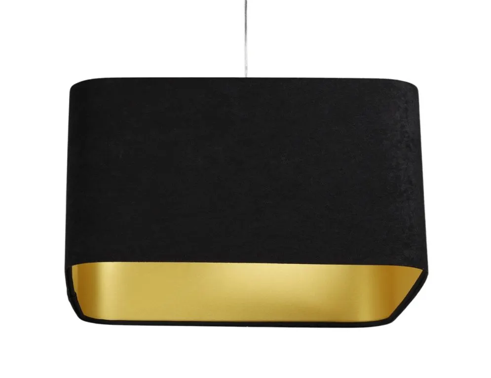 Lampa wisząca KWADRO SUE 40w25 czarna/złota welurowa I sklep meblowy MIRAT.  kolekcja KWADRO-BPS