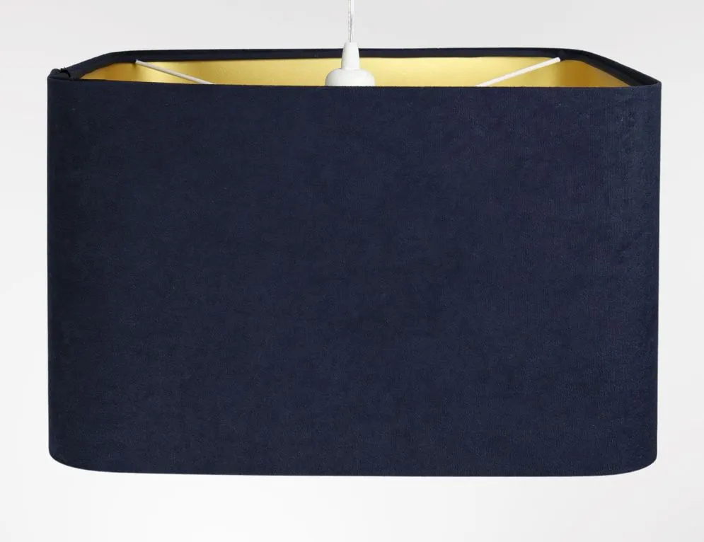 Lampa wisząca KWADRO SUE 40w20 granatowa/złota ręcznie wykonana I sklep meblowy MIRAT.  kolekcja KWADRO-BPS