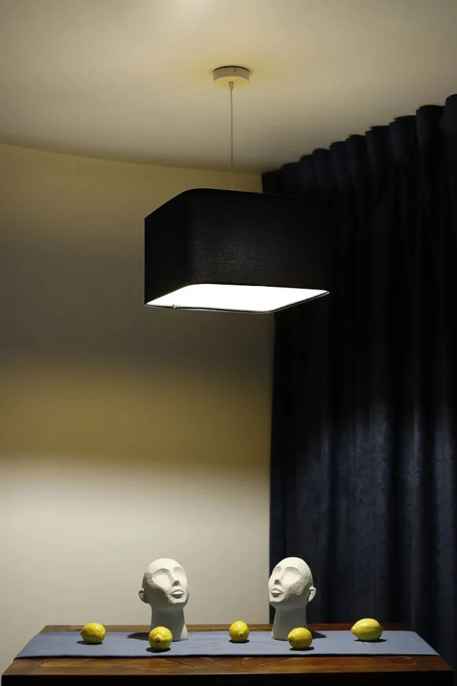 Lampa wisząca KWADRO SUE 40w30 granatowa/złota welurowa I sklep meblowy MIRAT.  kolekcja KWADRO-BPS