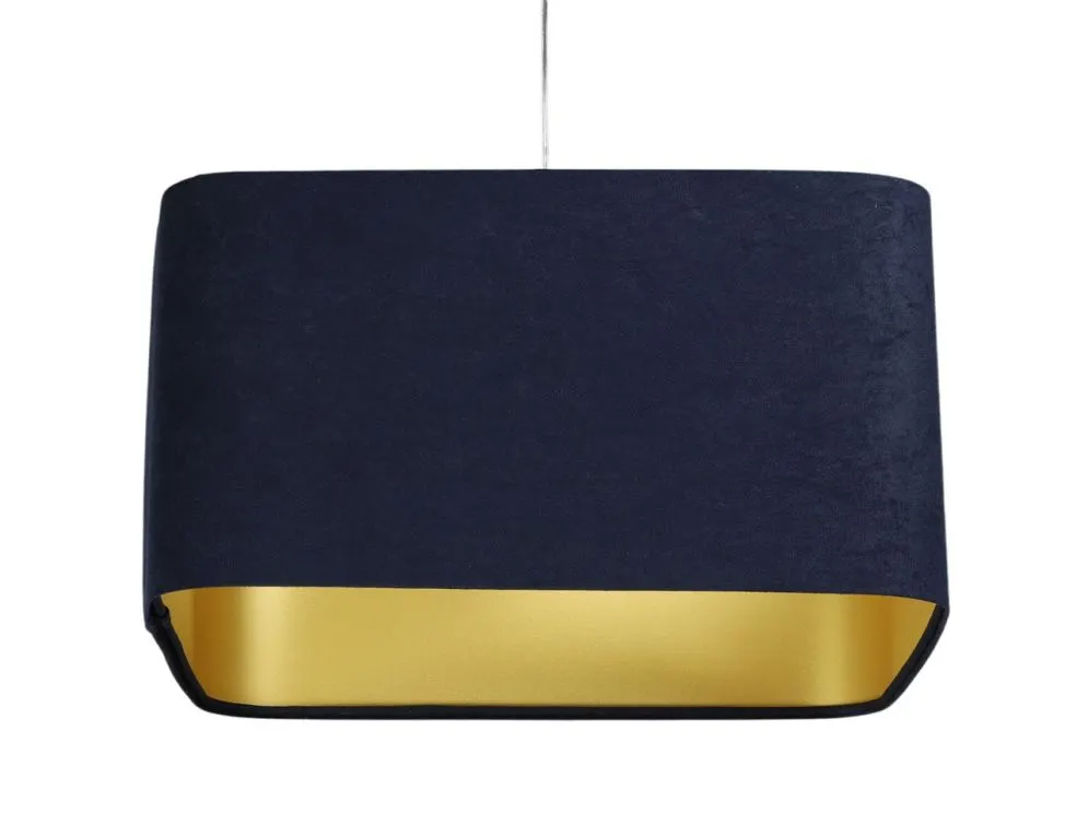 Lampa wisząca KWADRO SUE 40w30 granatowa/złota welurowa I sklep meblowy MIRAT.  kolekcja KWADRO-BPS