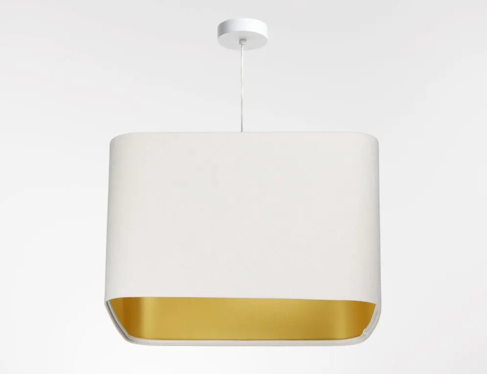 Lampa wisząca KWADRO SUE 40w30 biała/złota ręcznie wykonana I sklep meblowy MIRAT.  kolekcja KWADRO-BPS