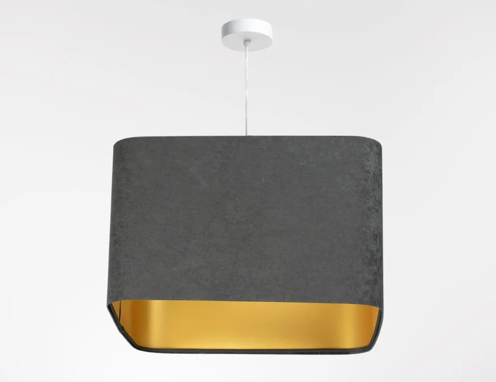 Lampa wisząca KWADRO SUE 40w30 grafitowa/złota polskiej produkcji I sklep meblowy MIRAT.  kolekcja KWADRO-BPS