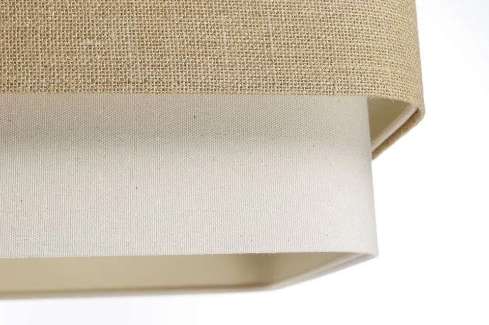 Lampa wisząca KWADRO DUO 002 51x47cm jutowa/kremowa kwadratowa I sklep meblowy MIRAT.