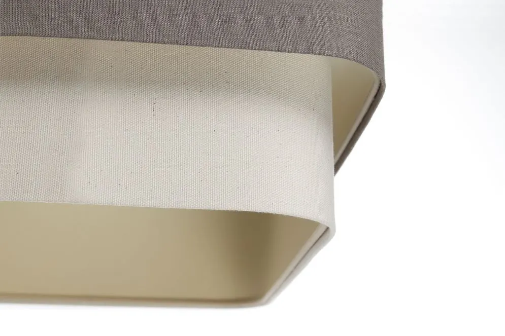 Polskiej produkcji lampa wisząca KWADRO DUO 003 51x47cm brązowa/kremowa I sklep meblowy MIRAT.