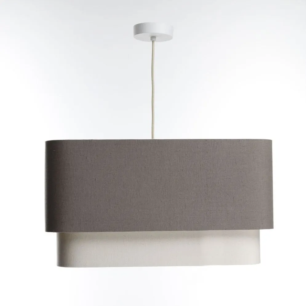 Polskiej produkcji lampa wisząca KWADRO DUO 003 51x47cm brązowa/kremowa I sklep meblowy MIRAT.