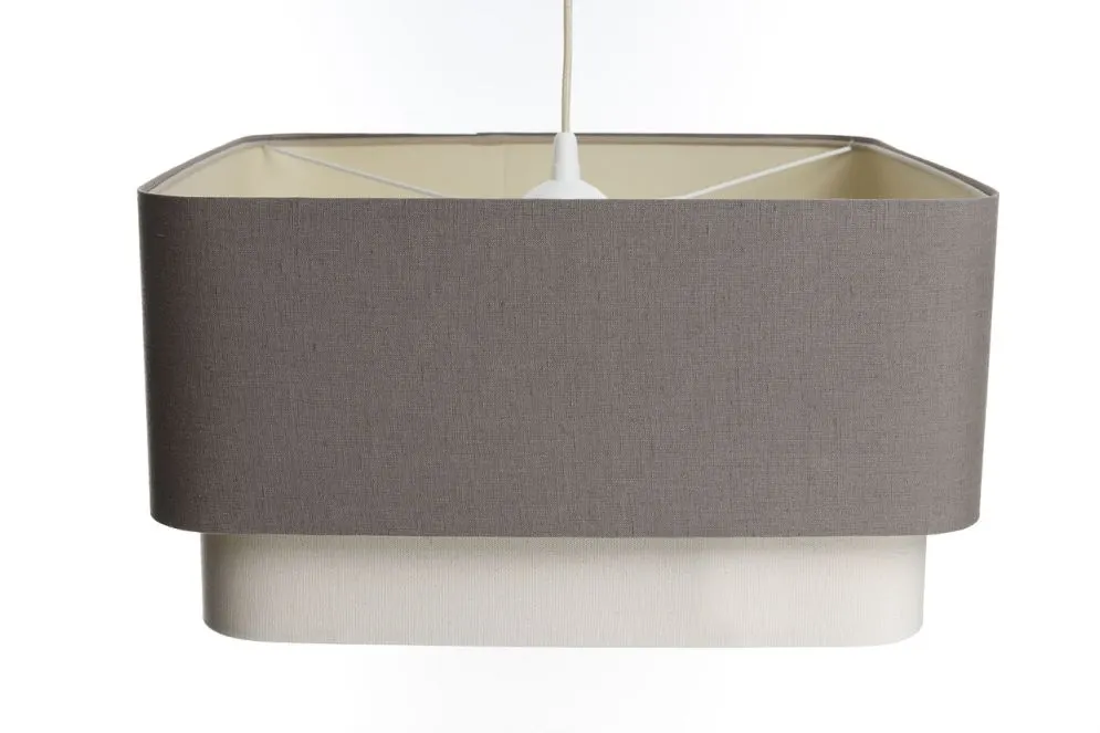 Polskiej produkcji lampa wisząca KWADRO DUO 003 51x47cm brązowa/kremowa I sklep meblowy MIRAT.