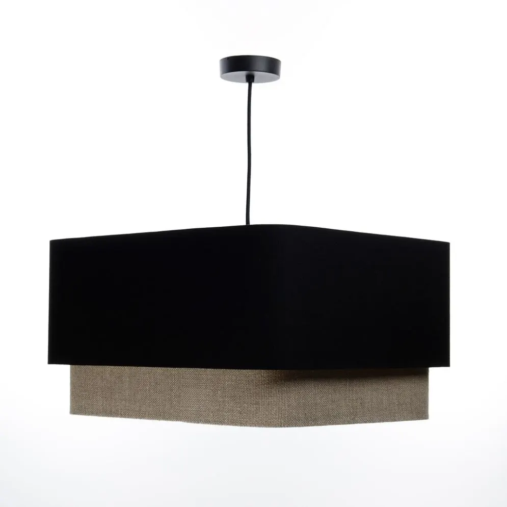 Lampa wisząca KWADRO DUO 006 51x47cm czarna/beżowa do sypialni I sklep meblowy MIRAT.