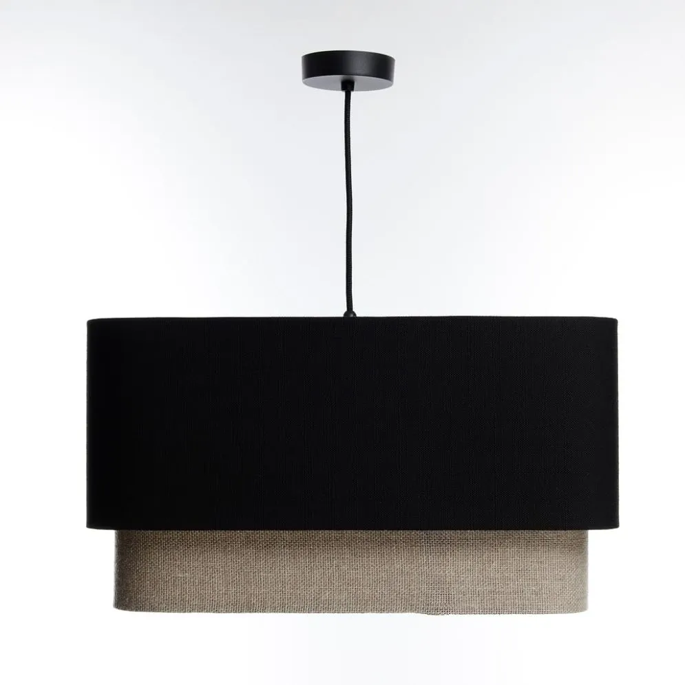 Lampa wisząca KWADRO DUO 006 51x47cm czarna/beżowa do sypialni I sklep meblowy MIRAT.