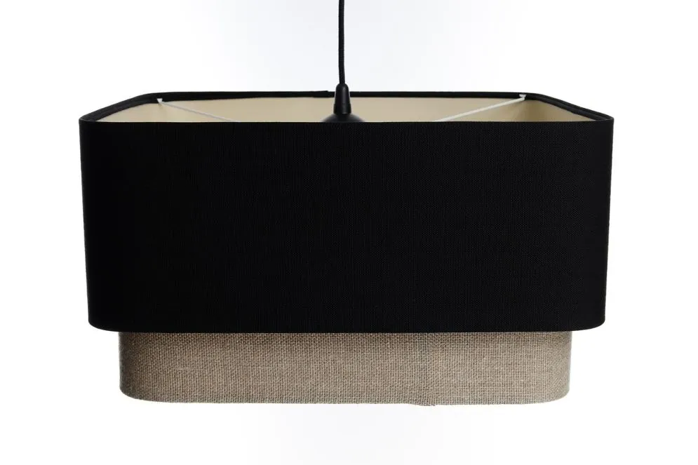 Lampa wisząca KWADRO DUO 006 51x47cm czarna/beżowa do sypialni I sklep meblowy MIRAT.
