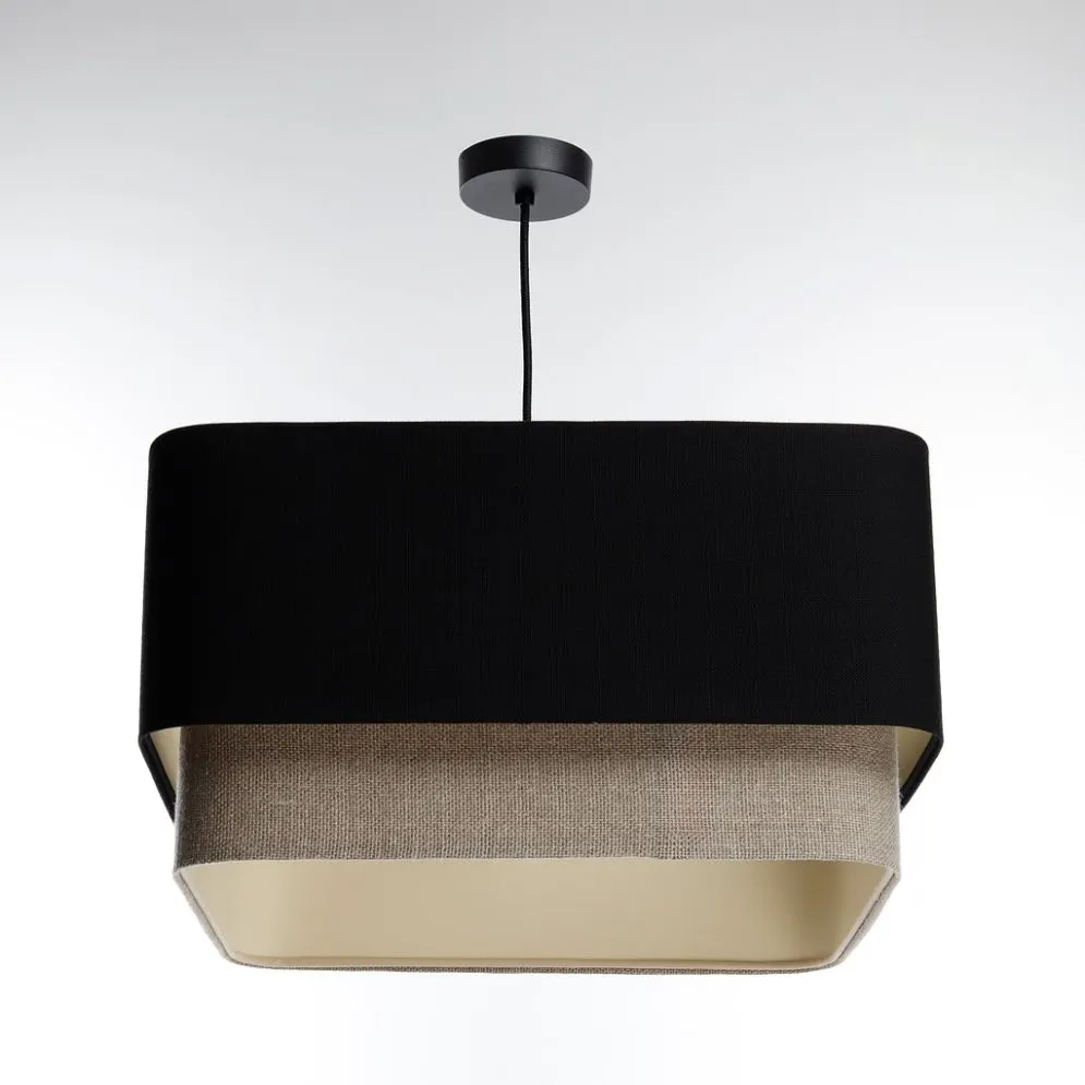 Lampa wisząca KWADRO DUO 006 51x47cm czarna/beżowa do sypialni I sklep meblowy MIRAT.