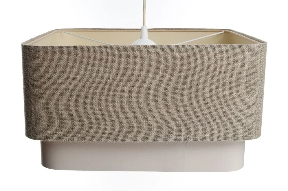 Lampa wisząca KWADRO DUO 009 51x47cm beżowa/kremowa boho I sklep meblowy MIRAT.