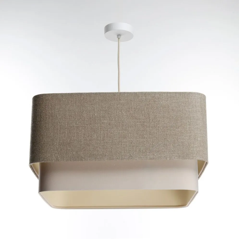 Lampa wisząca KWADRO DUO 009 51x47cm beżowa/kremowa boho I sklep meblowy MIRAT.