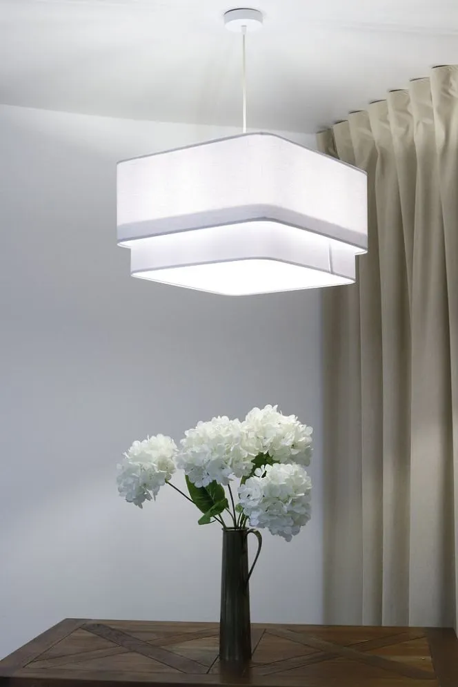 Lampa wisząca KWADRO DUO 010 51x47cm biała minimalistyczna I sklep meblowy MIRAT.