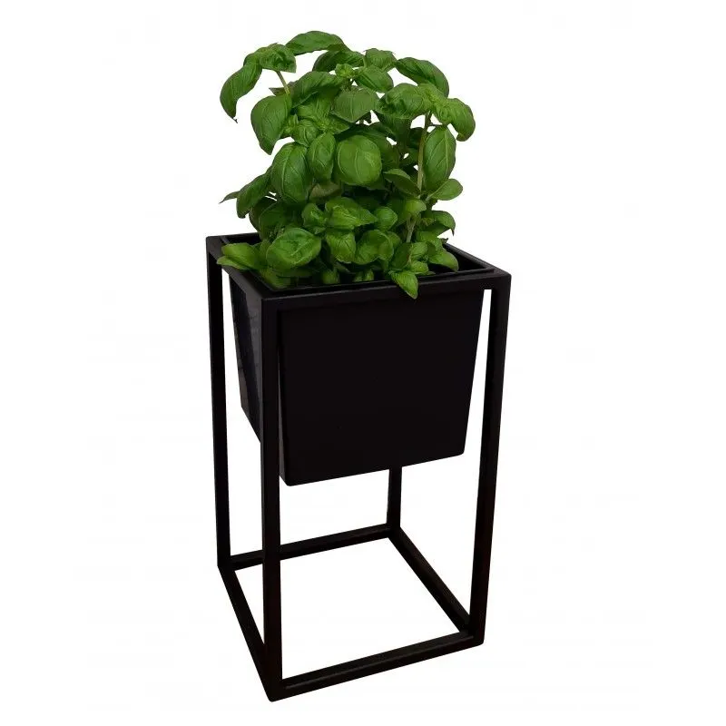 Kwietnik LAURA 20x20x35cm czarny stojący I sklep meblowy MIRAT. styl LOFT