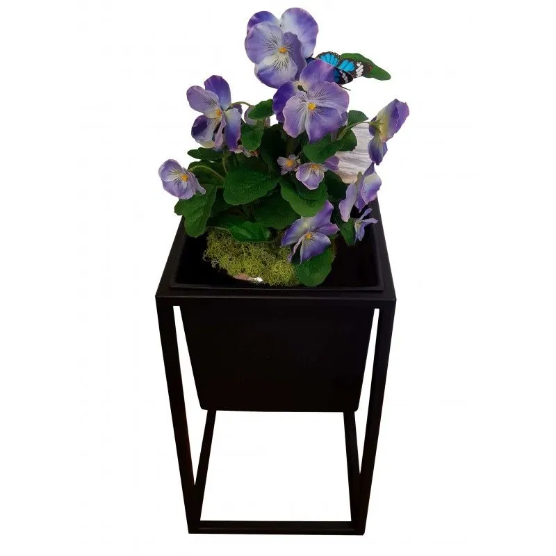 Kwietnik LAURA 25x25x35cm czarny stojący I sklep meblowy MIRAT. styl LOFT