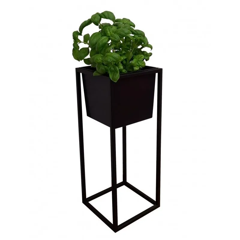 Kwietnik LAURA 25x25x50cm czarny stojący I sklep meblowy MIRAT. styl LOFT